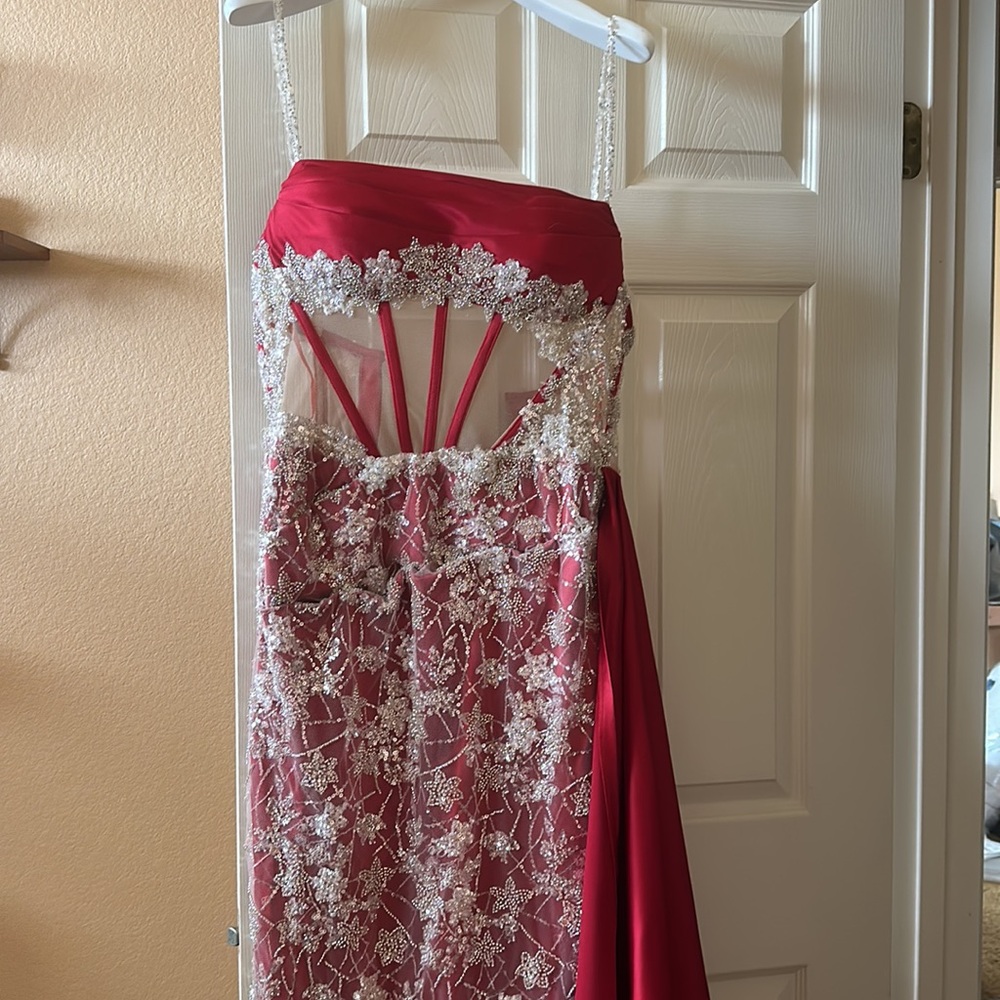Red Beaded Party Dress